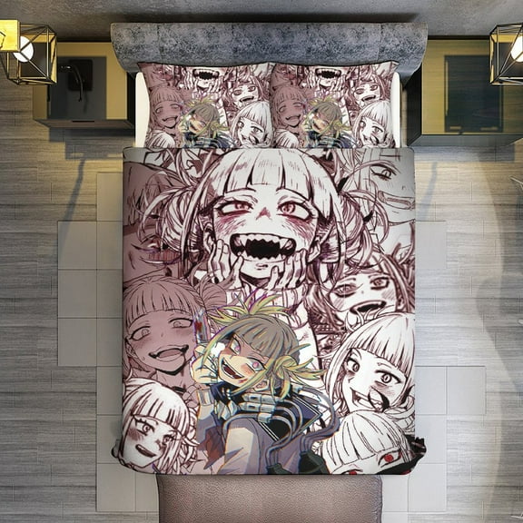 My Hero Academia Himiko Toga 3-Piece Bedding Comforter Set Bed Cover Set Soft Warm Bedding for Bedroom, Home, Hotel 86"x70"