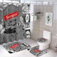 thumbnail image 1 of My Hero Academia Himiko Toga 4 Pcs Bathroom Shower Curtain Set with Rugs(Bath Mat,U Shape Mat, Toilet Lid Cover Mat) Bathroom Accessory Sets, 1 of 8