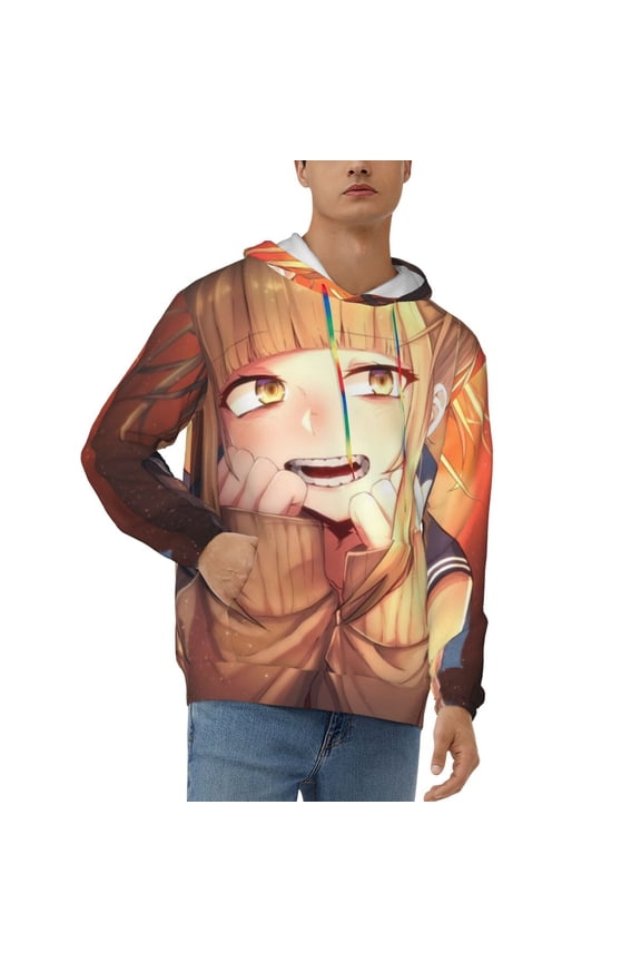 My Hero Academia Himiko Toga Mens Active Sweatshirts Cozy Hoodie 3d Graphic Sweater Casual Winter Clothes Tops Coat Large