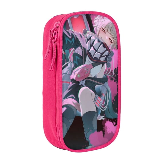 My Hero Academia Himiko Toga Pencil Case Large Capacity Pencil Pouch Pen Bag Office Stationery Organizer Travel Makeup Bag Pink