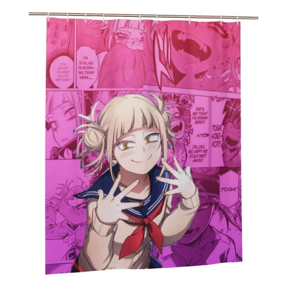 My Hero Academia Himiko Toga Shower Curtain Bathroom Decor Polyester Waterproof Bath Curtains With Hooks 60x72 Inches
