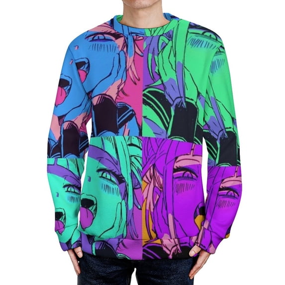 My Hero Academia Himiko Toga Unisex Sweater Long Sleeve Round Neck Pullover Jumper Fall Winter Clothes Print Tops Blouse XL