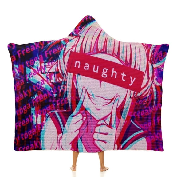My Hero Academia Himiko Toga Wearable Blanket Cloak Arctic Velvet Hooded Blanket Soft Fuzzy Hoodie Blanket Cape for Adults Kids 40"x50"