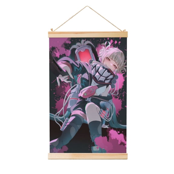 My Hero Academia Himiko Toga Wooden Shaft Hanging Poster Home Decor Poster Wall Art Painting For Living Room Bedroom 20"X30"