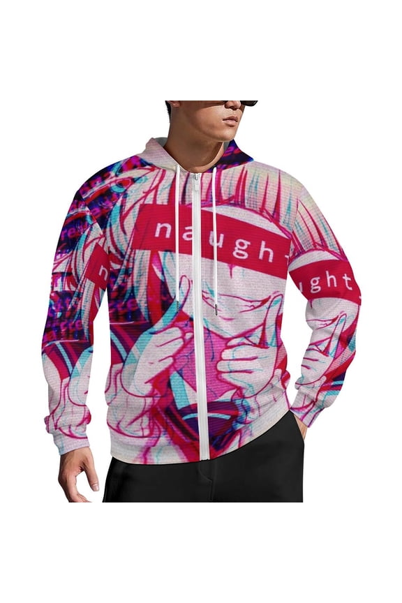 My Hero Academia Himiko Toga Zip Up Hoodies Unisex Realistic 3D Print Sweatshirt Long Sleeve Hooded Jacket Coat 2XL