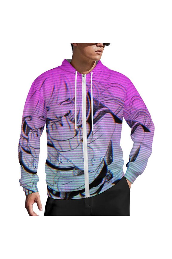 My Hero Academia Himiko Toga Zip Up Hoodies Unisex Realistic 3D Print Sweatshirt Long Sleeve Hooded Jacket Coat 3XL