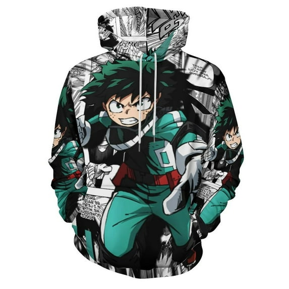 My Hero Academia Hoodie 3D Print Pullover Hooded Long Sleeve Sweatshirts Tops Blouse with Pocket for Mens Womens
