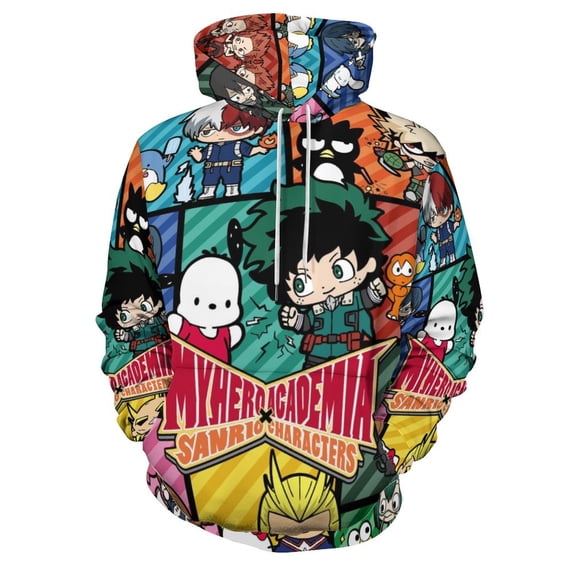 My Hero Academia Hoodie 3D Print Pullover Hooded Long Sleeve Sweatshirts Tops Blouse with Pocket for Mens Womens