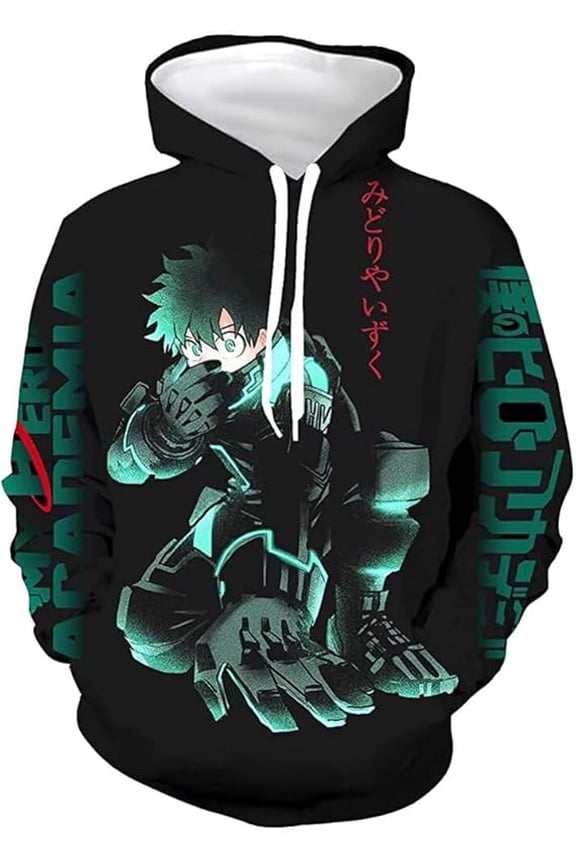 My Hero Academia Hoodies Adult Deku Hoodies Cosplay Costume Shoto Novelty Pullover Sweatshirt