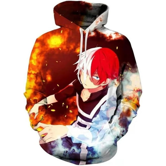 My Hero Academia Hoodies Adult Deku Hoodies Cosplay Costume Shoto Novelty Pullover Sweatshirt