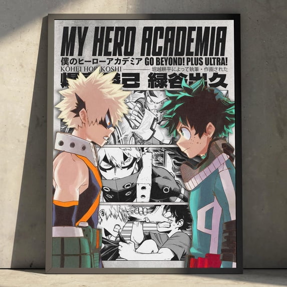 My Hero Academia Izuku And Katsuki Poster, Anime Manga Wall Art ...