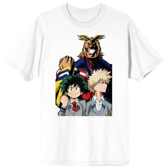 My Hero Academia Izuku Katsuki and All Might Character Group Classic White Graphic Tee - 4XLB
