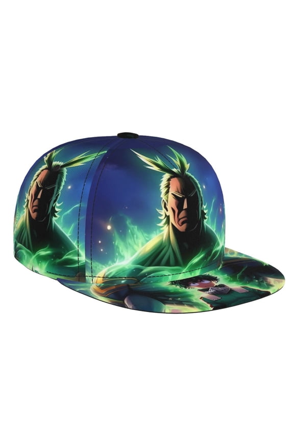 My Hero Academia Izuku Midoriya Baseball Cap For Men, Women & Kids, Classic Flat Brim Hat Hip Hop Trucker Hat Adjustable Snapback Hat