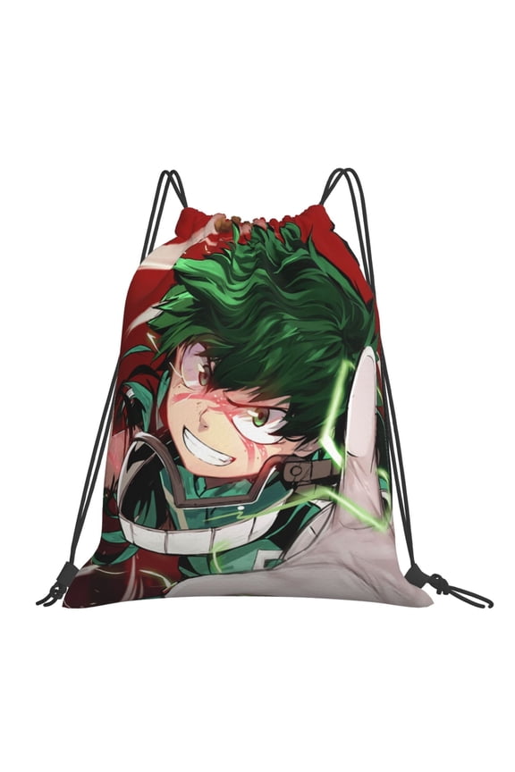My Hero Academia Izuku Midoriya Drawstring Backpack Sport Gym Bag For Yoga Swimming Gymsack Sport Strap Pack Bag