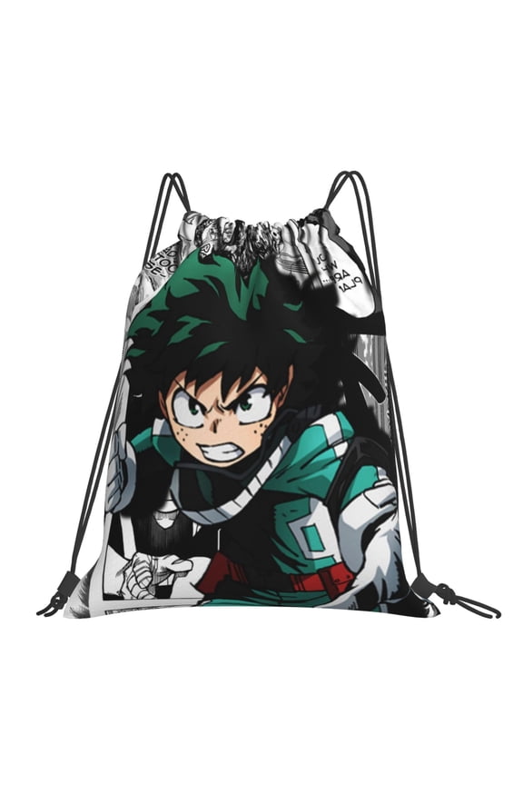 My Hero Academia Izuku Midoriya Drawstring Backpack Sport Gym Bag For Yoga Swimming Gymsack Sport Strap Pack Bag