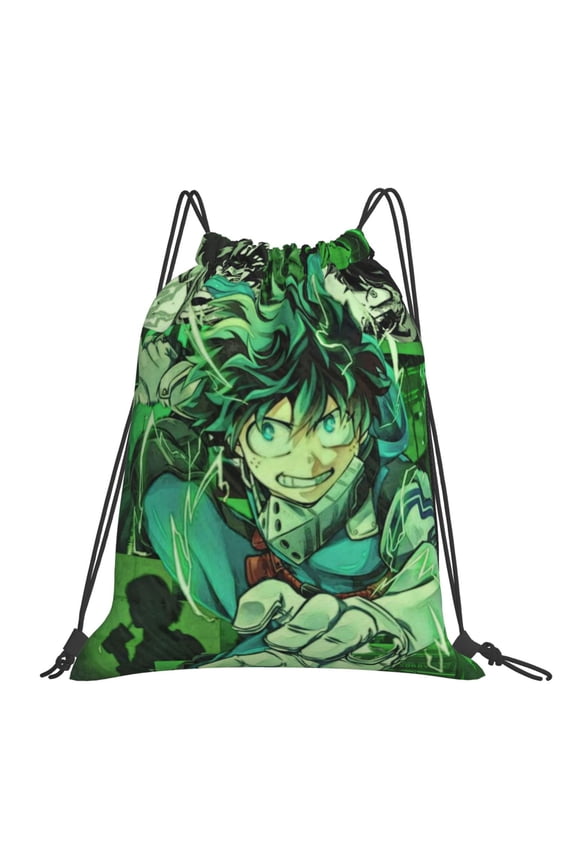 My Hero Academia Izuku Midoriya Drawstring Backpack Sport Gym Bag For Yoga Swimming Gymsack Sport Strap Pack Bag