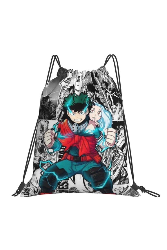 My Hero Academia Izuku Midoriya Drawstring Backpack Sport Gym Bag For Yoga Swimming Gymsack Sport Strap Pack Bag
