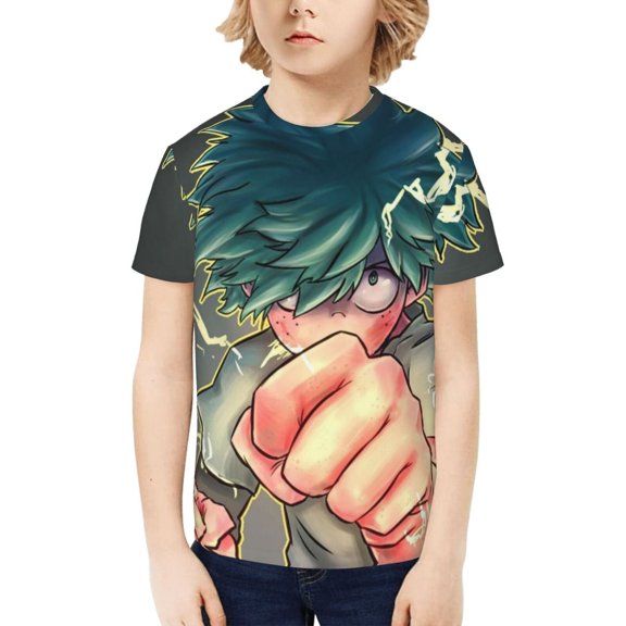 My Hero Academia Izuku Midoriya Kids T-Shirt 3d Printed Graphic T-Shirts Boys And Girls Short Sleeve Shirts For Youth Kids Large