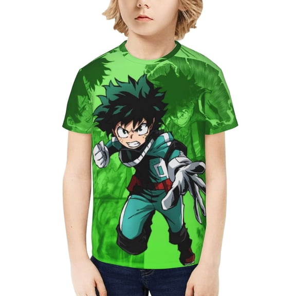 My Hero Academia Izuku Midoriya Kids T-Shirt 3d Printed Graphic T-Shirts Boys And Girls Short Sleeve Shirts For Youth Kids Small