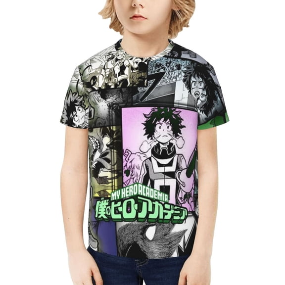 My Hero Academia Izuku Midoriya Kids T-Shirt 3d Printed Graphic T-Shirts Boys And Girls Short Sleeve Shirts For Youth Kids Small