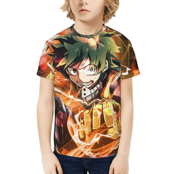 My Hero Academia Izuku Midoriya Kids T-Shirt 3d Printed Graphic T-Shirts Boys And Girls Short Sleeve Shirts For Youth Kids X-Small
