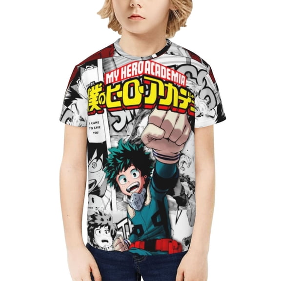 My Hero Academia Izuku Midoriya Kids T-Shirt 3d Printed Graphic T-Shirts Boys And Girls Short Sleeve Shirts For Youth Kids X-Small