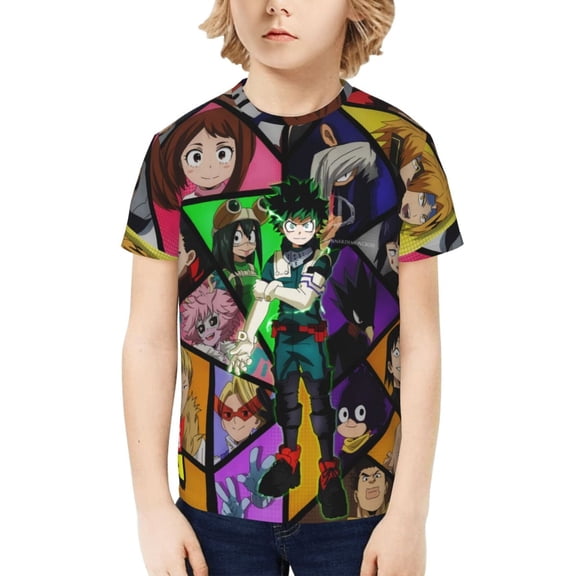 My Hero Academia Izuku Midoriya Kids T-Shirt 3d Printed Graphic T-Shirts Boys And Girls Short Sleeve Shirts For Youth Kids X-Small