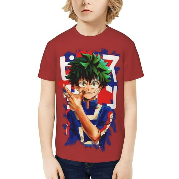My Hero Academia Izuku Midoriya Kids T-Shirt 3d Printed Graphic T-Shirts Boys And Girls Short Sleeve Shirts For Youth Kids X-Small