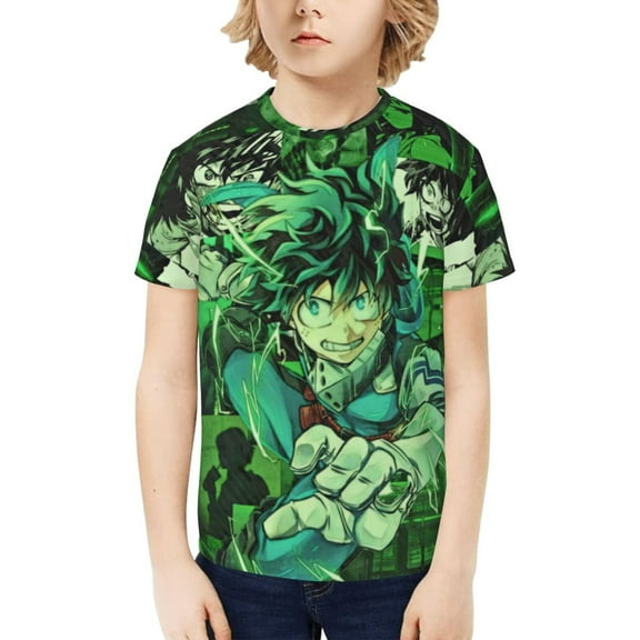 My Hero Academia Izuku Midoriya Kids T-Shirt 3d Printed Graphic T-Shirts Boys And Girls Short Sleeve Shirts For Youth Kids X-Small