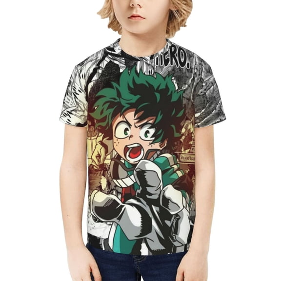 My Hero Academia Izuku Midoriya Kids T-Shirt 3d Printed Graphic T-Shirts Boys And Girls Short Sleeve Shirts For Youth Kids X-Small