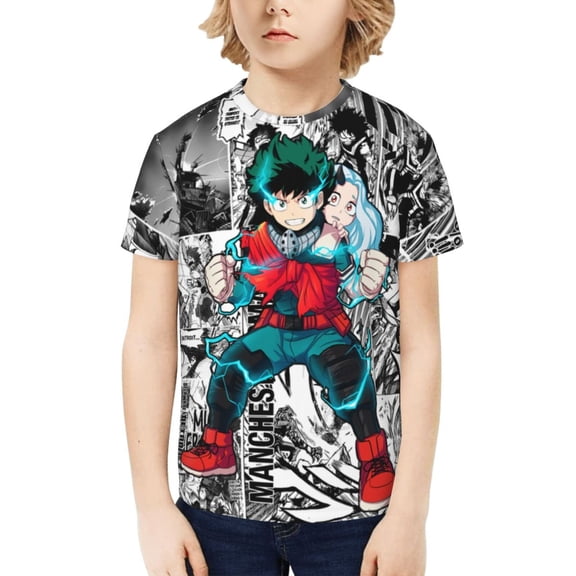My Hero Academia Izuku Midoriya Kids T-Shirt 3d Printed Graphic T-Shirts Boys And Girls Short Sleeve Shirts For Youth Kids X-Small