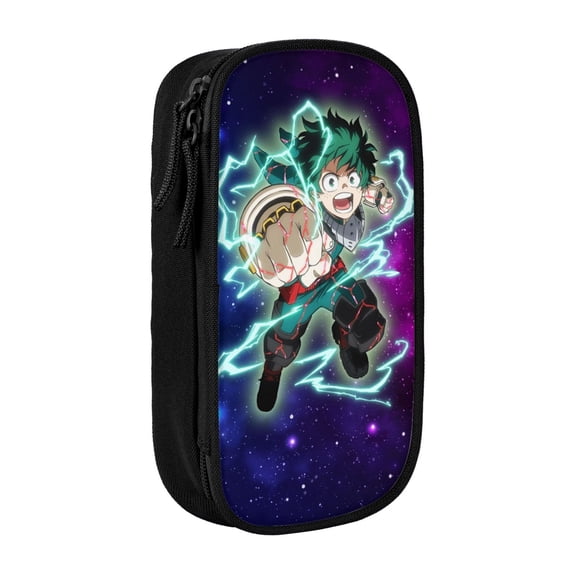 My Hero Academia Izuku Midoriya Pencil Case, Multipurpose Pencase ,Large Capacity Durable Pencil Pouch Storage Pen Bag Organizer Stationery