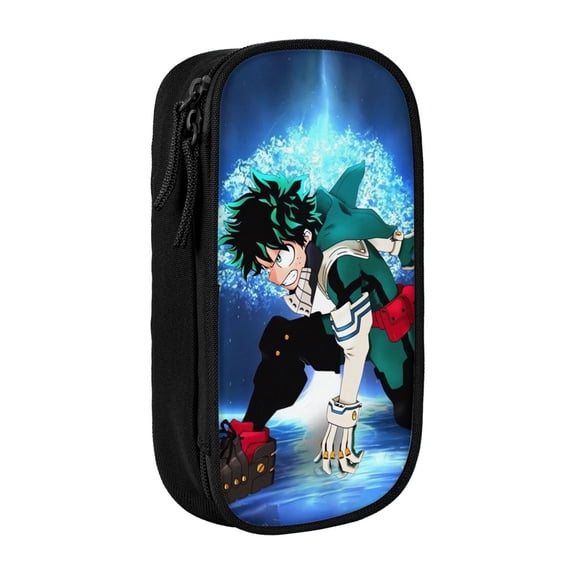 My Hero Academia Izuku Midoriya Pencil Case, Multipurpose Pencase ,Large Capacity Durable Pencil Pouch Storage Pen Bag Organizer Stationery