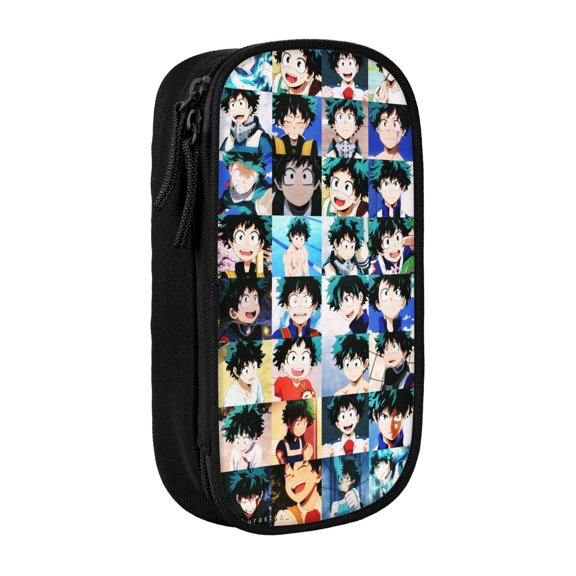 My Hero Academia Izuku Midoriya Pencil Case, Multipurpose Pencase ,Large Capacity Durable Pencil Pouch Storage Pen Bag Organizer Stationery