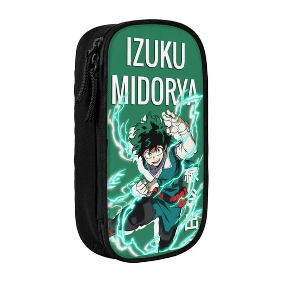 My Hero Academia Izuku Midoriya Pencil Case, Multipurpose Pencase ,Large Capacity Durable Pencil Pouch Storage Pen Bag Organizer Stationery