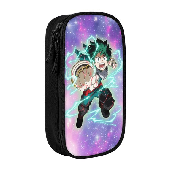My Hero Academia Izuku Midoriya Pencil Case, Multipurpose Pencase ,Large Capacity Durable Pencil Pouch Storage Pen Bag Organizer Stationery
