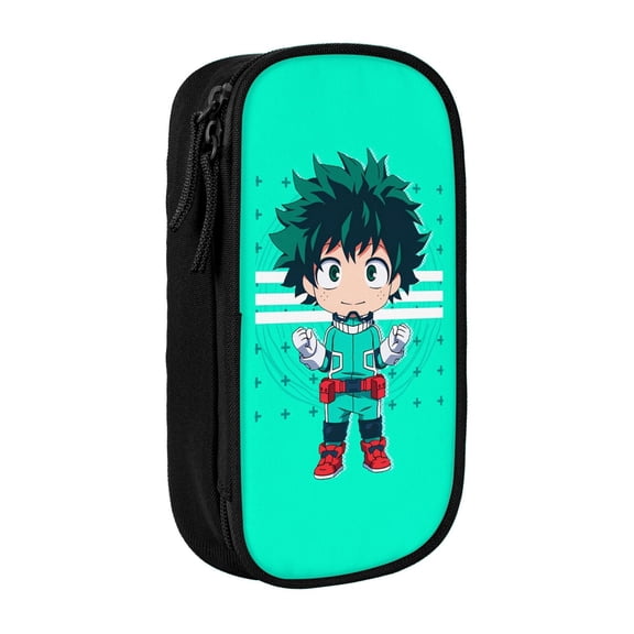 My Hero Academia Izuku Midoriya Pencil Case, Multipurpose Pencase ,Large Capacity Durable Pencil Pouch Storage Pen Bag Organizer Stationery