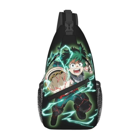 My Hero Academia Izuku Midoriya Sling Backpack Crossbody Shoulder Bags for Men Women Small Daypacks Chest Bag Hiking Travel Sport Climbing Runners