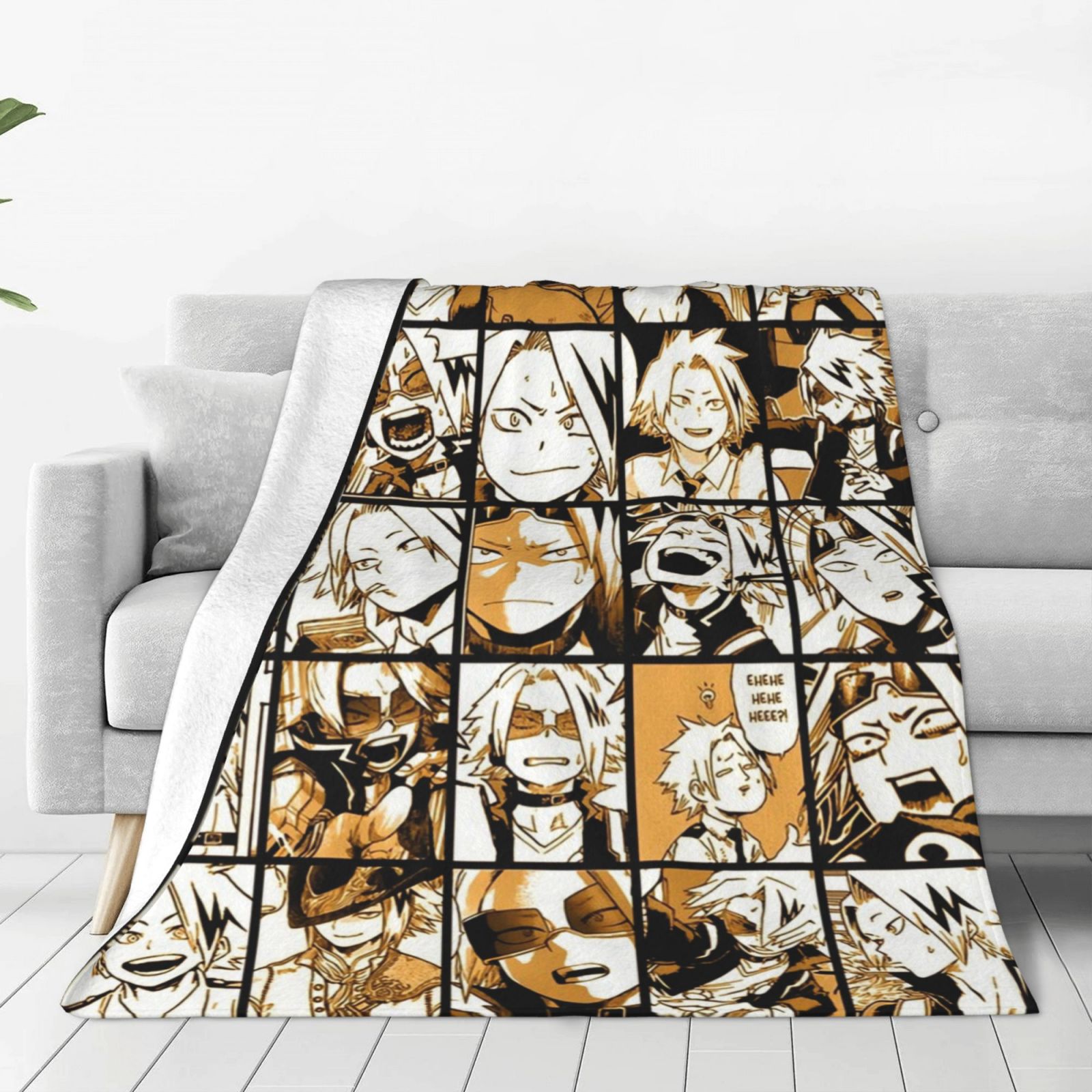 My Hero Academia Kaminari Denki Anime Collage Blanket Soft Cozy Fleece