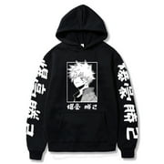 WAWNI My Hero Academia Katsuki Bakugo Anime Hoodies Sweatshirt Unisex Clothes Men Women Moletom,Black,L