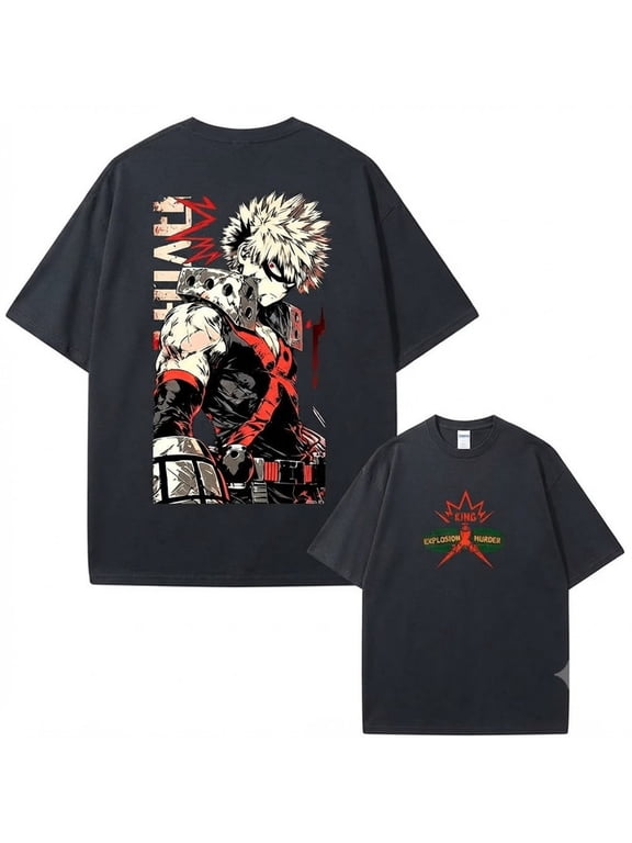 My Hero Academia Katsuki Bakugo Vintage Graphic T Shirt, Anime Character Tee, Manga Fan Gift Size S-4XL