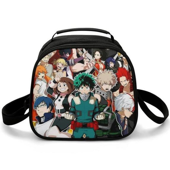 My Hero Academia Lunch Bags Reusable Insulated Lunchbox Container Handbags Adjustable Shoulder Bag