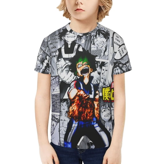 My Hero Academia Kids T-Shirt 3d Printed Graphic T-Shirts Boys And Girls Short Sleeve Shirts For Youth Kids X-Small