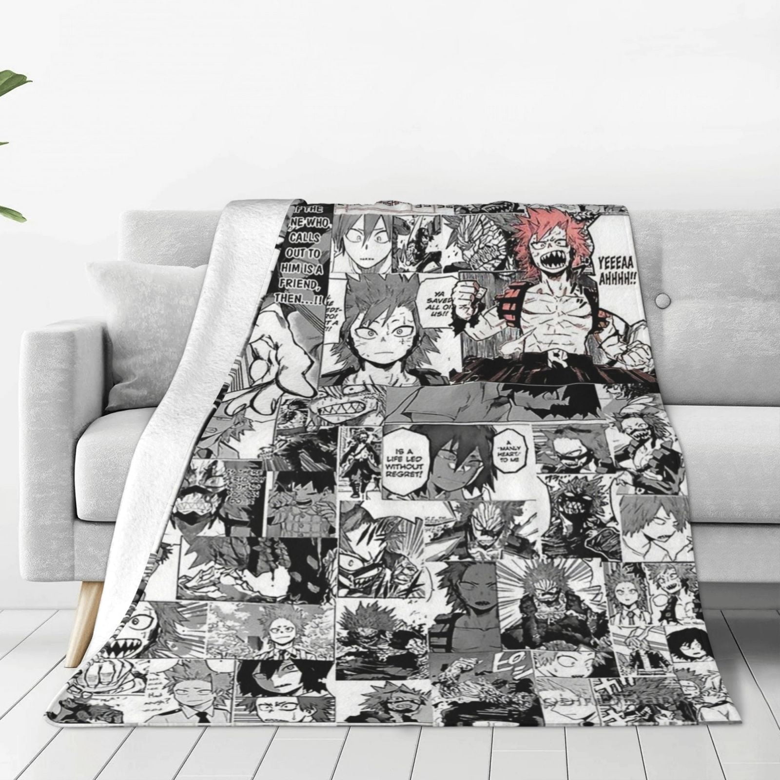 My Hero Academia Kirishima Eijiro Anime Collage Blanket Soft Cozy