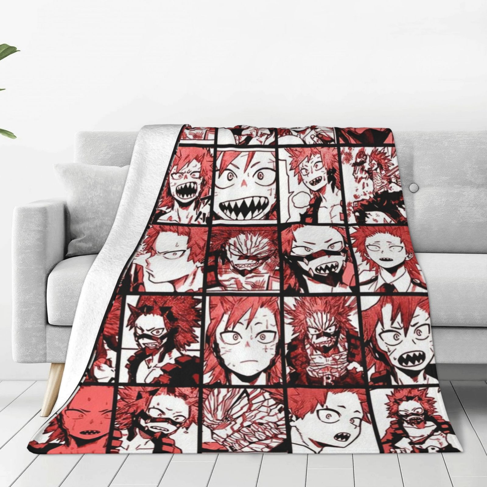 My Hero Academia Kirishima Eijiro Anime Collage Blanket Soft Cozy