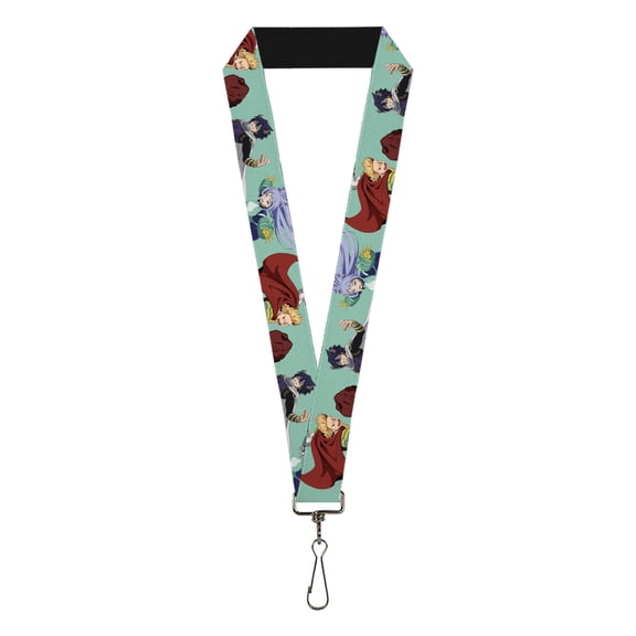 My Hero Academia Lanyard, My Hero Academia the Big 3 Action Poses Light Blue, Elastic