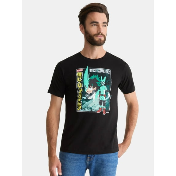 My Hero Academia Men's and Big Men's Graphic Cotton Tee with Short Sleeves, Sizes S-3XL