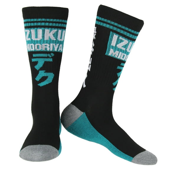My Hero Academia Men's Izuku Deku Midoriya Mid-Calf Athletic Crew Socks