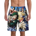 thumbnail image 1 of My Hero Academia Men's Swim Trunks Quick Dry Board Shorts Bathing Suit Swimsuits Beach Shorts with Mesh Lining, 1 of 7