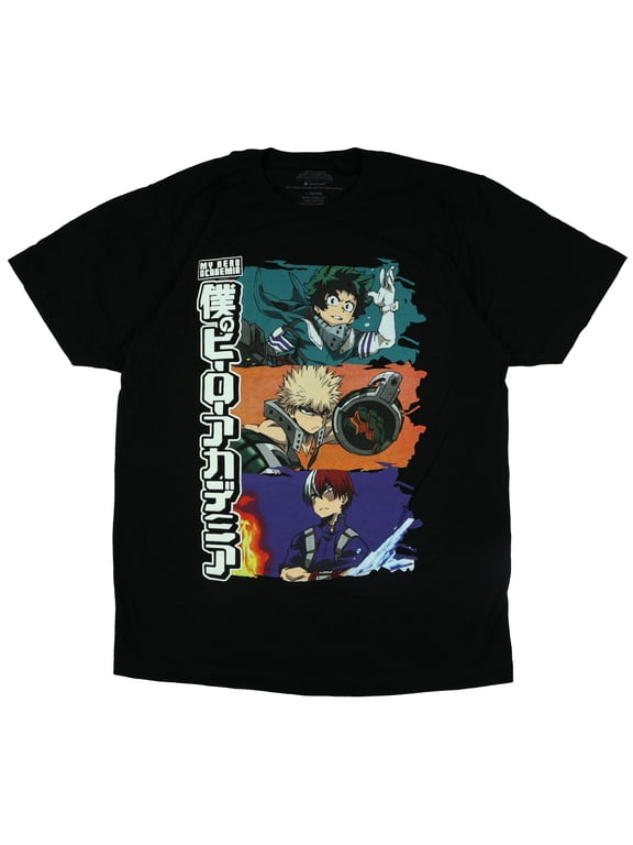 My Hero Academia Men's T-Shirt Stacked Character Scenes Graphic Print Adult Tee